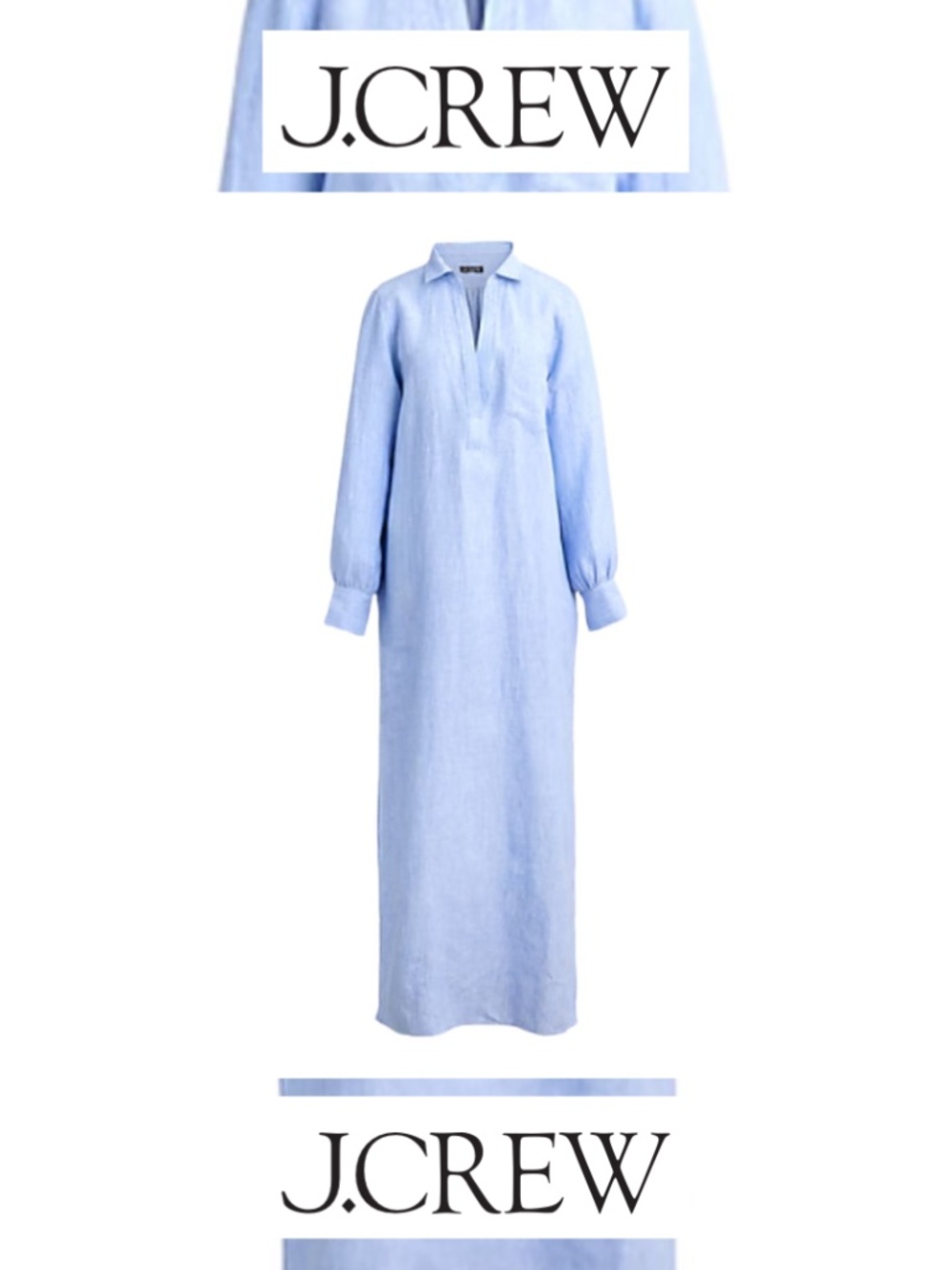 J. Crew Cabana Popover Linen Dress
